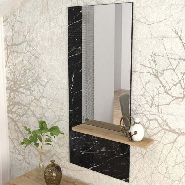 Έπιπλο Εισόδου AOKI Μαύρο/Φυσικό Μοριοσανίδα/Μελαμίνη 60x15x120cm