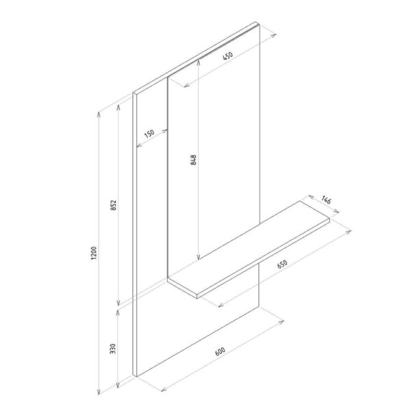 Έπιπλο Εισόδου AOKI Μαύρο/Φυσικό Μοριοσανίδα/Μελαμίνη 60x15x120cm