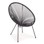 Πολυθρόνα ArteLibre Rattan Saturn Μαύρο 72x78x89cm