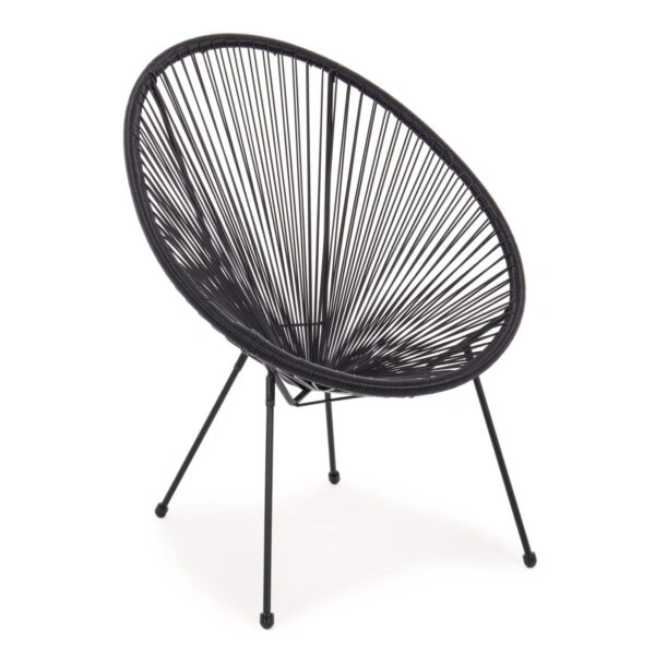 Πολυθρόνα ArteLibre Rattan Saturn Μαύρο 72x78x89cm