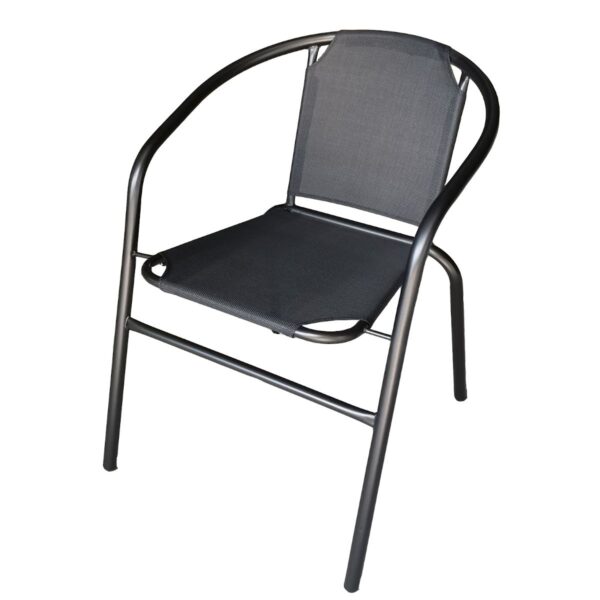 Πολυθρόνα Μεταλλική  Moon Γκρι/Μαύρο 53x58x74cm