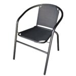 Πολυθρόνα Μεταλλική  Moon Γκρι/Μαύρο 53x58x74cm