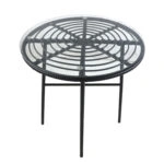 Τραπέζι Κήπου  APPIUS Μαύρο Μέταλλο/Rattan/Γυαλί 70x70x74cm