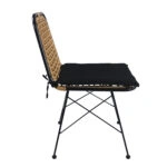 Καρέκλα Κήπου ATILIUS Φυσικό/Μαύρο Μέταλλο/Rattan 46x59x83cm