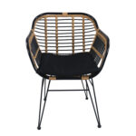 Καρέκλα Κήπου  ATINIUS Φυσικό/Μαύρο Μέταλλο/Rattan 58x62x82cm