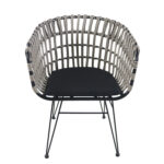 Καρέκλα Κήπου ArteLibre ATRIUS Γκρι/Μαύρο Μέταλλο/Rattan 61x57x80cm