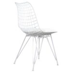 Καρέκλα Μεταλλική  FAGUS Με Μαξιλάρι Λευκό 49x58x83.5cm