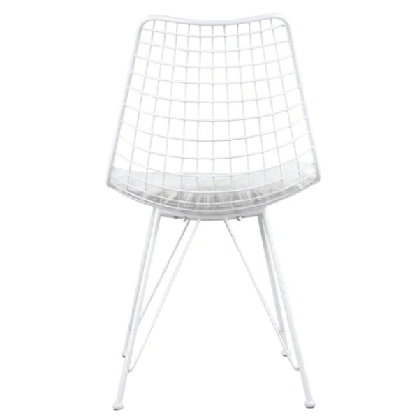 Καρέκλα Μεταλλική  FAGUS Με Μαξιλάρι Λευκό 49x58x83.5cm