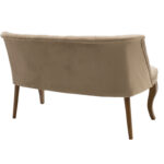 Καναπές Loreta  2θέσιος βελούδο μπεζ -καρυδί πόδια 118x55x78εκ