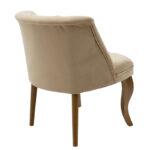 Πολυθρόνα Loreta  βελούδο μπεζ-με καρυδί πόδια 55x57x78εκ