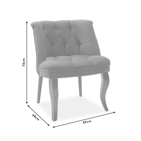 Πολυθρόνα Loreta  βελούδο μπεζ-με καρυδί πόδια 55x57x78εκ