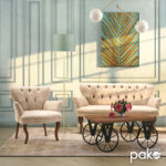 Καναπές Samara 2θέσιος βελούδο μπεζ με καρυδί πόδια 130x55x79εκ