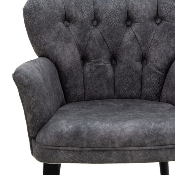 Πολυθρόνα Samara  βελούδο ανθρακί με μαύρα πόδια 54x71x79εκ