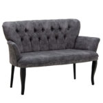 Καναπές Samara  2θέσιος βελούδο γκρι-ανθρακί με μαύρα ποδια 130x55x79εκ