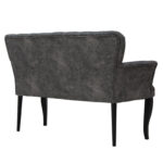 Καναπές Samara  2θέσιος βελούδο γκρι-ανθρακί με μαύρα ποδια 130x55x79εκ