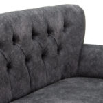 Καναπές Samara  2θέσιος βελούδο γκρι-ανθρακί με μαύρα ποδια 130x55x79εκ