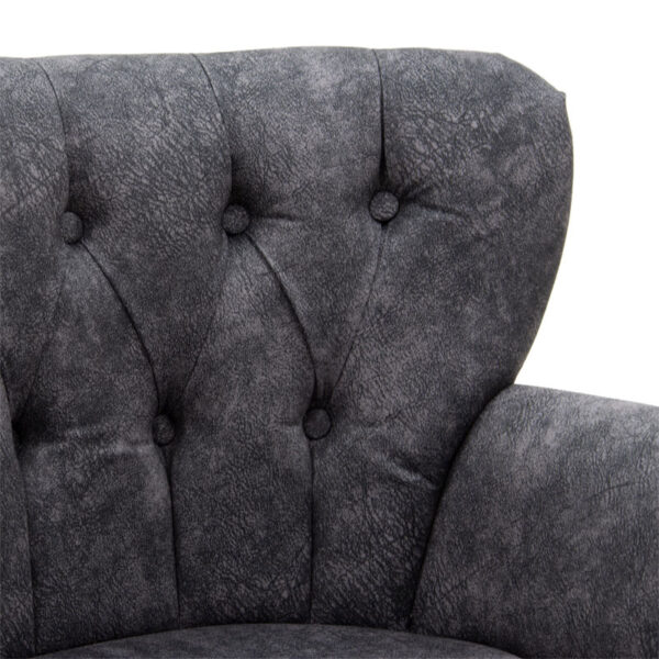 Καναπές Samara  2θέσιος βελούδο γκρι-ανθρακί με μαύρα ποδια 130x55x79εκ