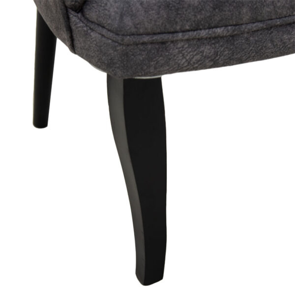 Καναπές Samara  2θέσιος βελούδο γκρι-ανθρακί με μαύρα ποδια 130x55x79εκ