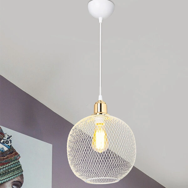 Φωτιστικό οροφής μονόφωτο PWL-0977 Ε27 λευκό-χρυσό Φ26x33εκ