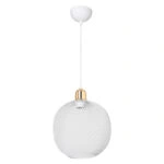 Φωτιστικό οροφής μονόφωτο PWL-0977 Ε27 λευκό-χρυσό Φ26x33εκ