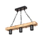 Φωτιστικό οροφής τρίφωτο PWL-1027 Ε27 φυσικό-μαύρο 48.5x10x47εκ