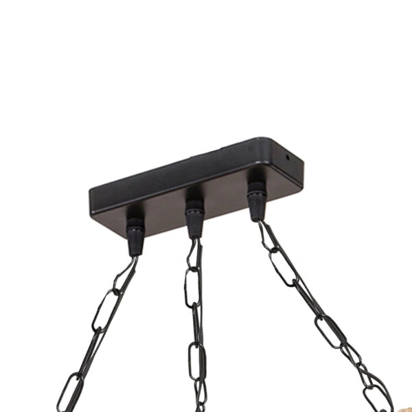 Φωτιστικό οροφής τρίφωτο PWL-1027 Ε27 φυσικό-μαύρο 48.5x10x47εκ