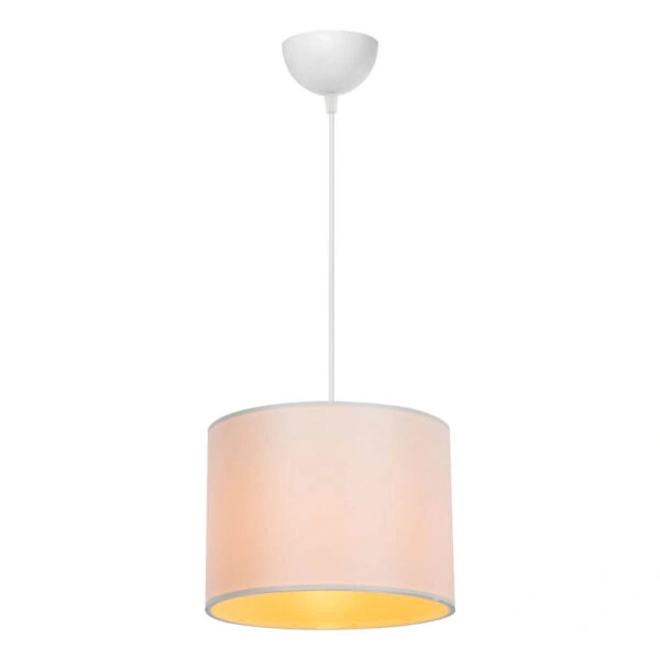 Φωτιστικό οροφής μονόφωτο PWL-1115 Ε27 κρεμ-λευκό Φ22x16.5εκ