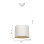 Φωτιστικό οροφής μονόφωτο PWL-1115 Ε27 κρεμ-λευκό Φ22x16.5εκ