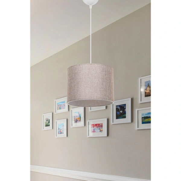 Φωτιστικό οροφής μονόφωτο PWL-1115 Ε27 μπεζ-λευκό Φ22x16,5εκ