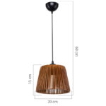 Φωτιστικό οροφής μονόφωτο PWL-1116 Ε27 καφέ Φ20x15εκ