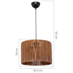 Φωτιστικό οροφής μονόφωτο PWL-1117 Ε27 καφέ Φ30.5x20εκ