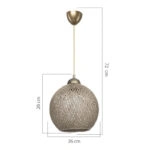 Φωτιστικό οροφής μονόφωτο Leshia  Ε27 καφέ Φ26x26εκ