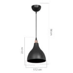 Φωτιστικό οροφής μονόφωτο Lofty  Ε27 μαύρο Φ18x22εκ