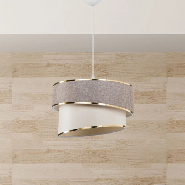 Φωτιστικό οροφής μονόφωτο Loopy Ε27 μπεζ-λευκό Φ30x18εκ