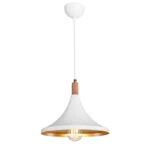 Φωτιστικό οροφής μονόφωτο Keen Ε27 λευκό-φυσικό Φ29.5x70εκ