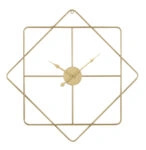 Ρολόι Τοίχου Χρυσό Μέταλλο 60x60x5cm