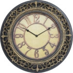 Ρολόι Τοίχου  Χρυσό Πλαστικό Φ45.5cm