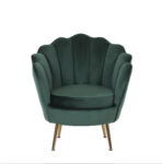 Πολυθρόνα FLORIAN Πράσινο Βελούδο/Μέταλλο/Ξύλο 74x80x75cm