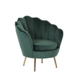 Πολυθρόνα FLORIAN Πράσινο Βελούδο/Μέταλλο/Ξύλο 74x80x75cm