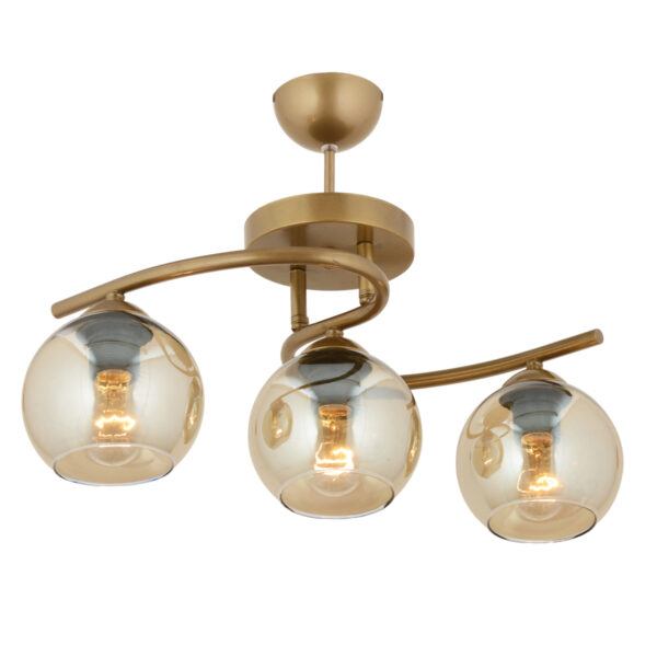 Φωτιστικό Κρεμαστό ELI Τρίφωτο Αντικέ/Μελί Μέταλλο/Γυαλί 55x50cm