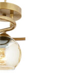 Φωτιστικό Κρεμαστό ELI Τρίφωτο Αντικέ/Μελί Μέταλλο/Γυαλί 55x50cm