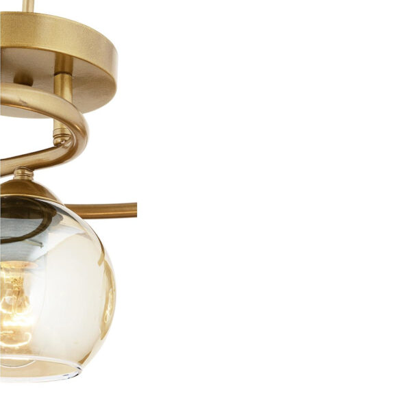 Φωτιστικό Κρεμαστό ELI Τρίφωτο Αντικέ/Μελί Μέταλλο/Γυαλί 55x50cm