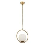 Φωτιστικό Κρεμαστό  LUI Αντικέ/Λευκό Μέταλλο/Γυαλί 25x100cm