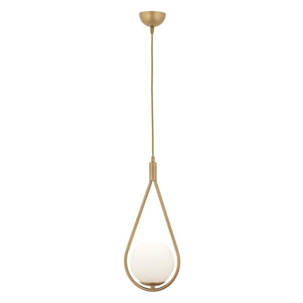 Φωτιστικό Κρεμαστό  MIRZ Αντικέ/Λευκό Μέταλλο/Γυαλί 20x101cm