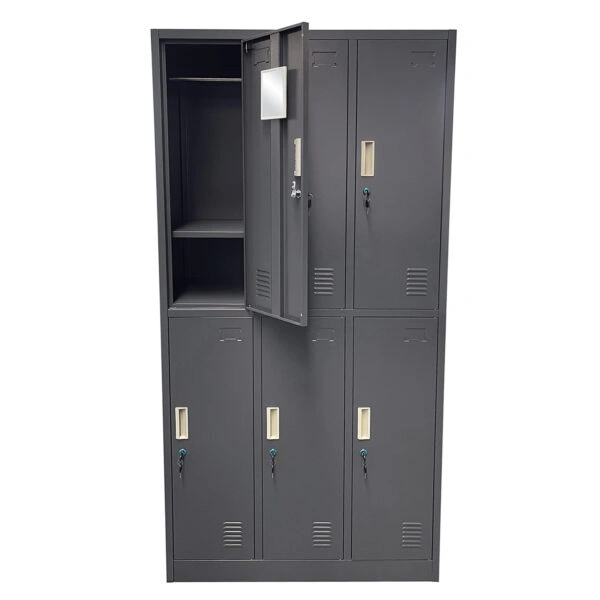 Φοριαμός 6 Θέσεων EARNIL Σκούρο Γκρι Μέταλλο 90x45x185cm