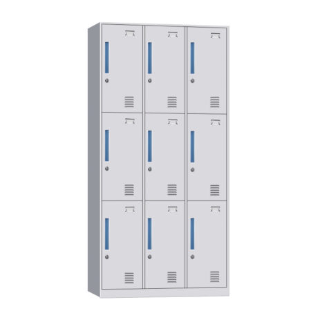 Φοριαμός ArteLibre 9 Θέσεων ELDAR Ανοιχτό Γκρι Μέταλλο 90x45x185cm