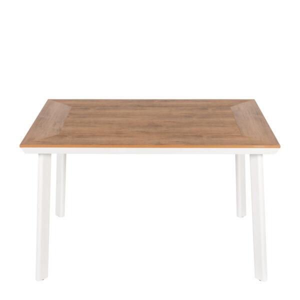 Τραπέζι Κήπου EPUPA Λευκό/Καρυδί Αλουμίνιο/Ξύλο 120x80x73cm