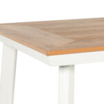 Τραπέζι Κήπου EPUPA Λευκό/Καρυδί Αλουμίνιο/Ξύλο 120x80x73cm