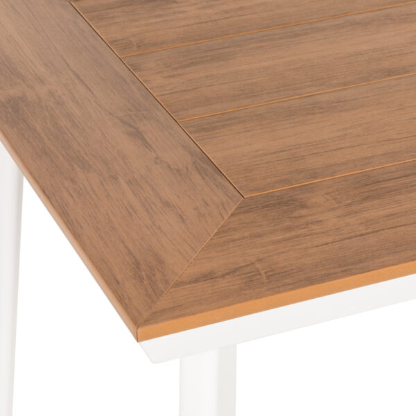 Τραπέζι Κήπου EPUPA Λευκό/Καρυδί Αλουμίνιο/Ξύλο 120x80x73cm