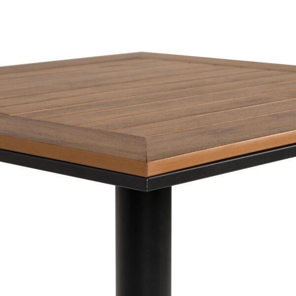 Τραπέζι Κήπου  NAMIBIA Μαύρο/Καρυδί Αλουμίνιο/Ξύλο 70x70x72cm